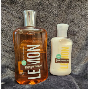 Bath & Body Works - Signature Vanillas Lemon - Shower Gel and Travel Body Lotion